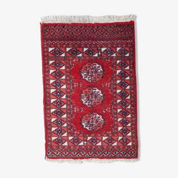 Vintage afghan Ersari handmade carpet 62cm x 88cm 1970s