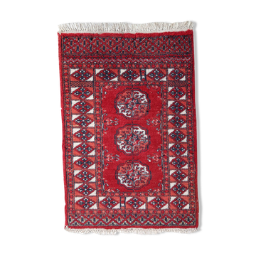 Vintage afghan Ersari handmade carpet 62cm x 88cm 1970s