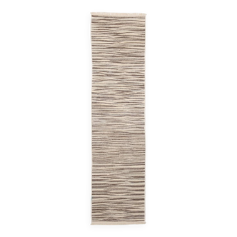 3x11 Brown & Beige Vintage Kilim Runner Rug, 84x330Cm