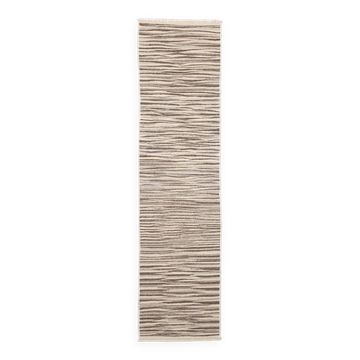 Tapis couloir vintage Kilim marron et beige 3x11, 84x330 cm