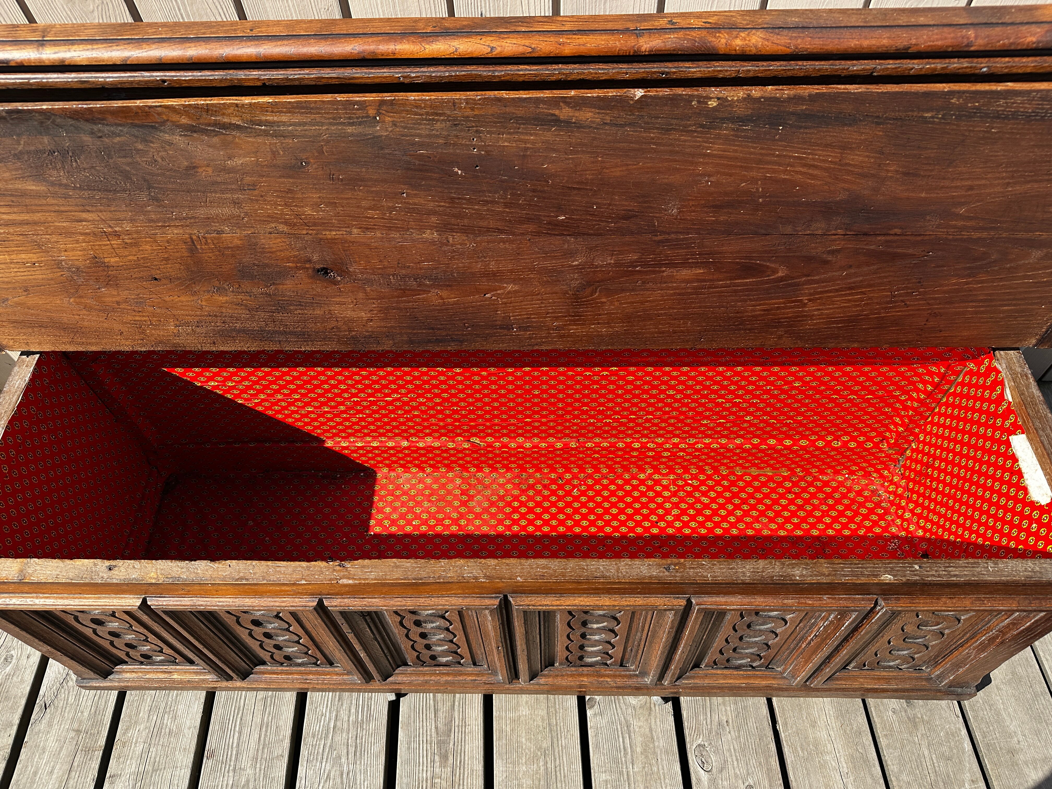 17th Century Oak Chest-Bench