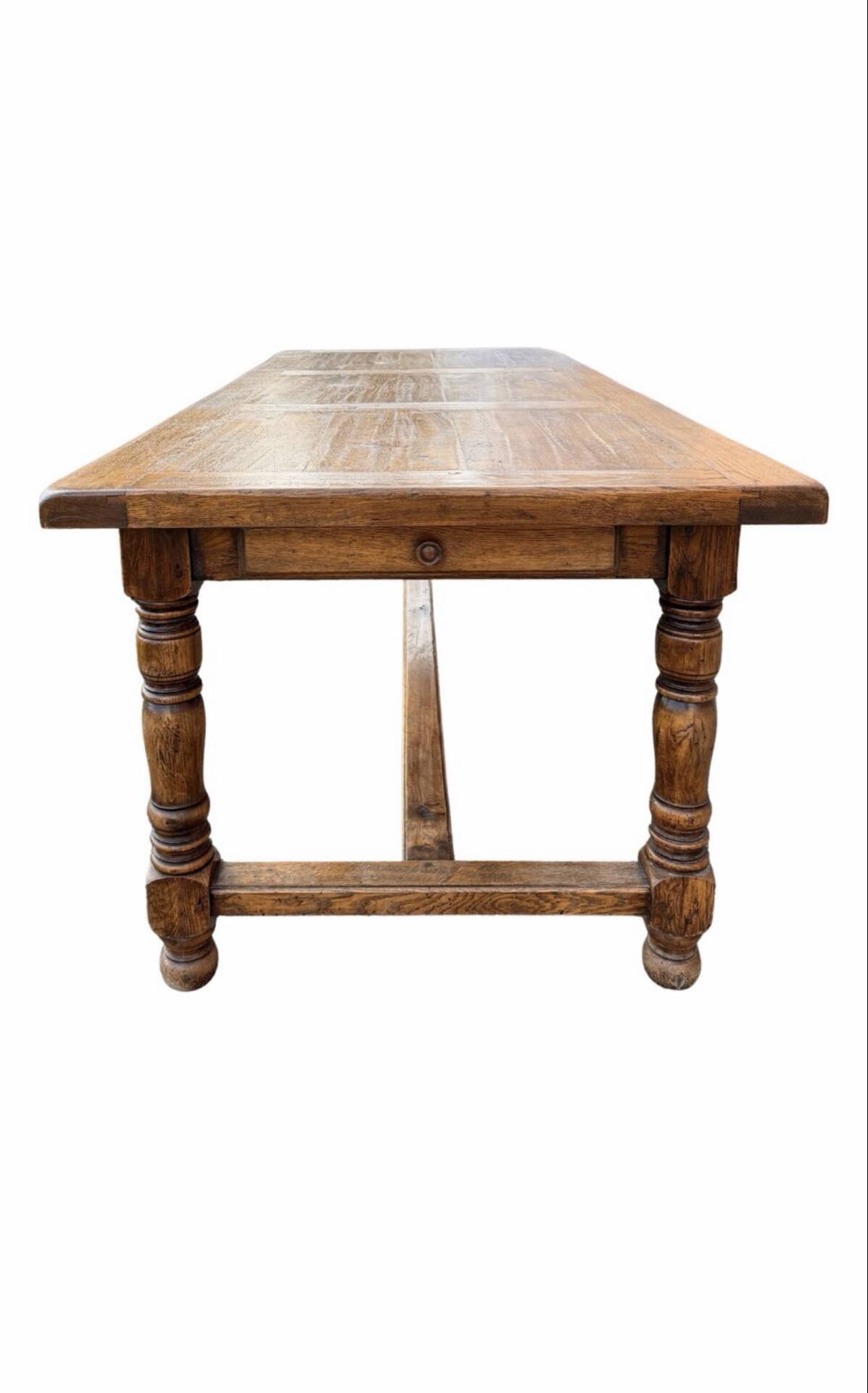 Large farmhouse table made of solid wood