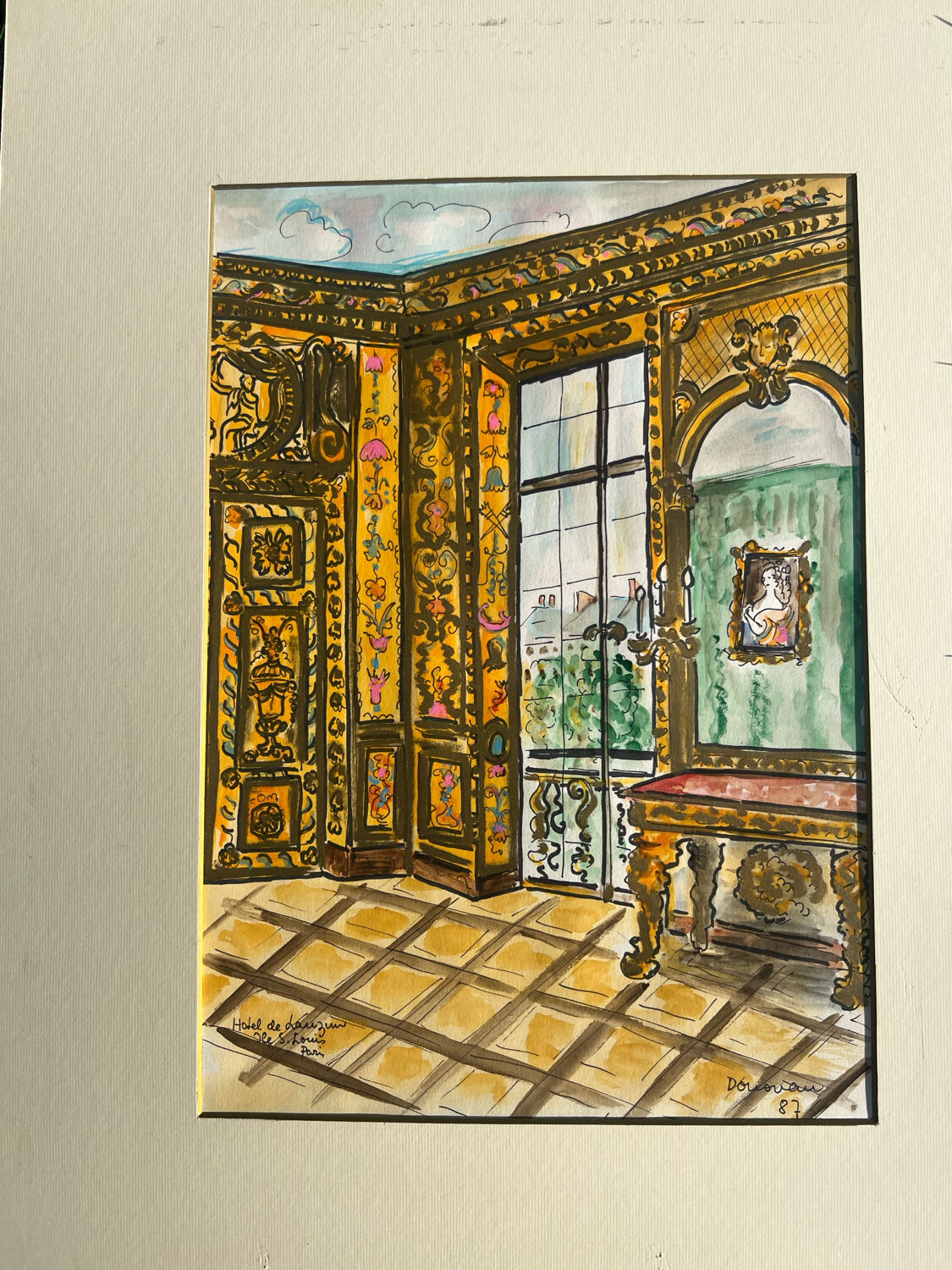 Beautiful painted interior scene.