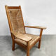 Vintage Worpsweder high back rush wicker armchair Willi Ohler