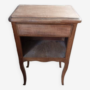 Wooden bedside table with drawer