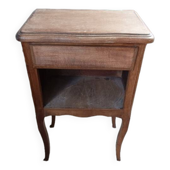Wooden bedside table with drawer