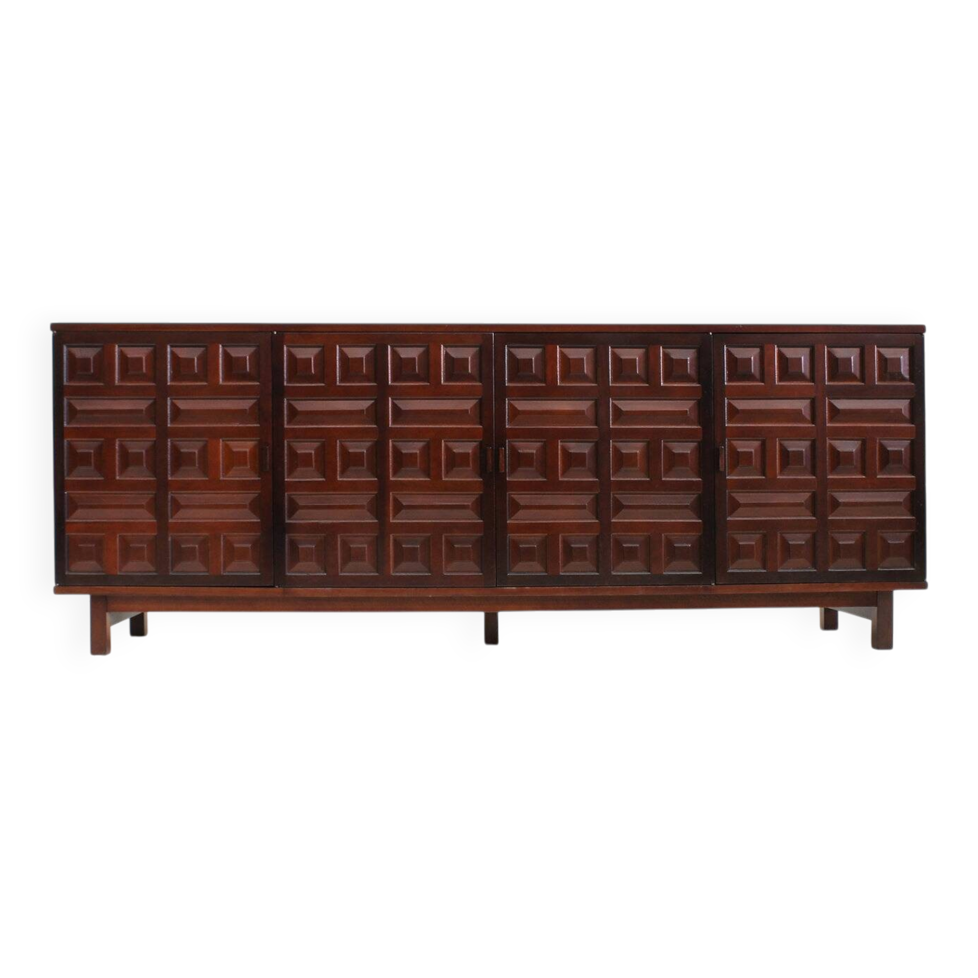 Vintage Spanish brutalist sideboard credenza 1970s