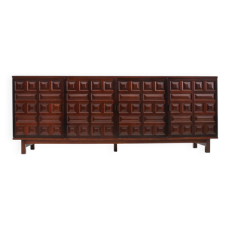 Vintage Spanish brutalist sideboard credenza 1970s