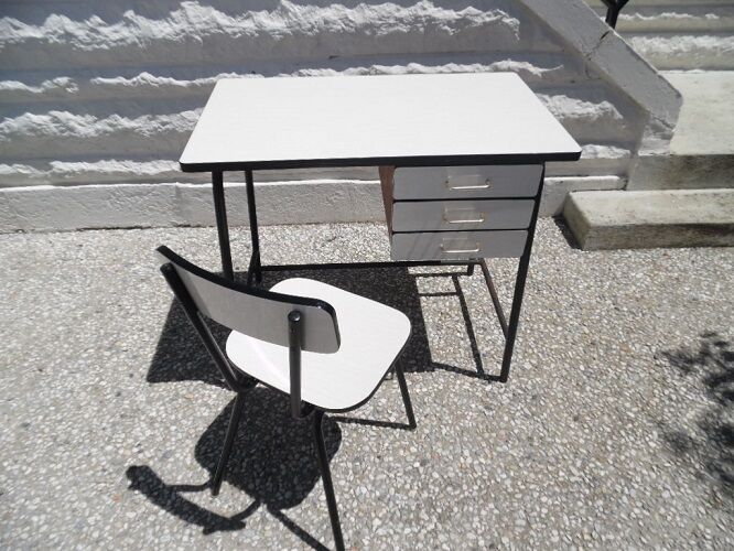 Desk and chair formica