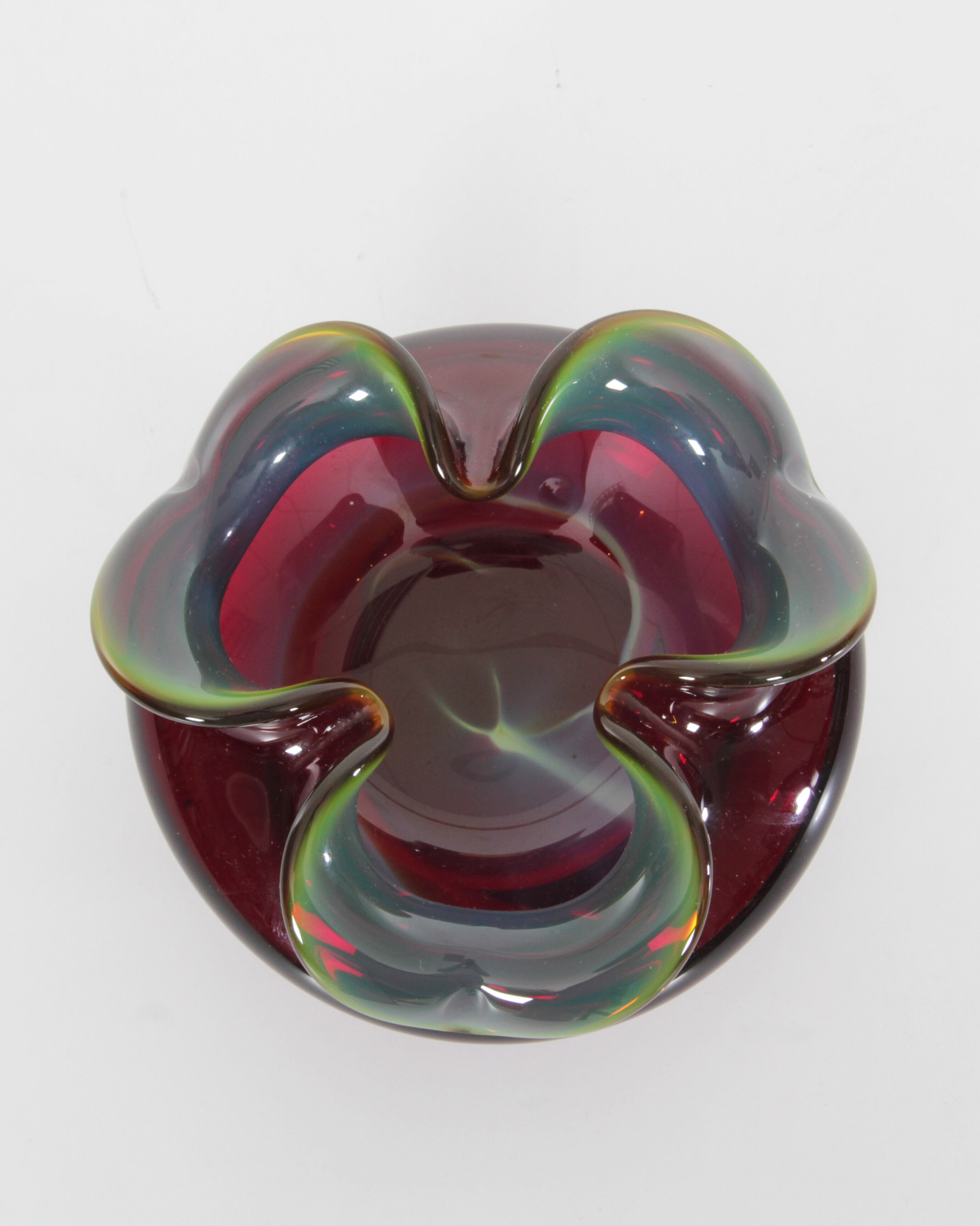 Polish glass ashtray by Czeslaw Zuber, 1970