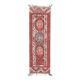 1970s Vintage Turkish Hand-Knotted Wool Cotton Red Runner Rug 89x282
