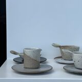 Modular Indonesian ceramic tableware service (6 elements + cups)