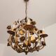Chandelier hand-forged Hollywood Regency rose leaf decorations