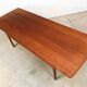Scandinavian teak coffee table with slatted shelf, Denmark 1960s