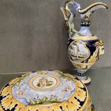 Ewer on flat display in earthenware of Nevers Renaissance decoration