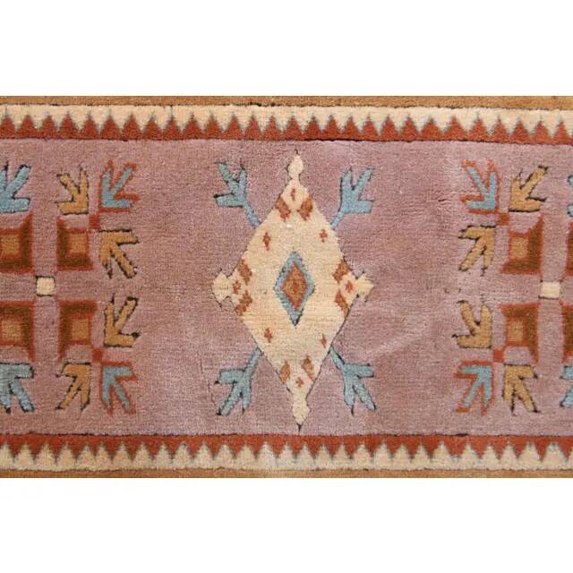 Vintage Turkish Oushak handmade wool cotton orange area rug 201x281