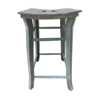 Old wooden high farm stool