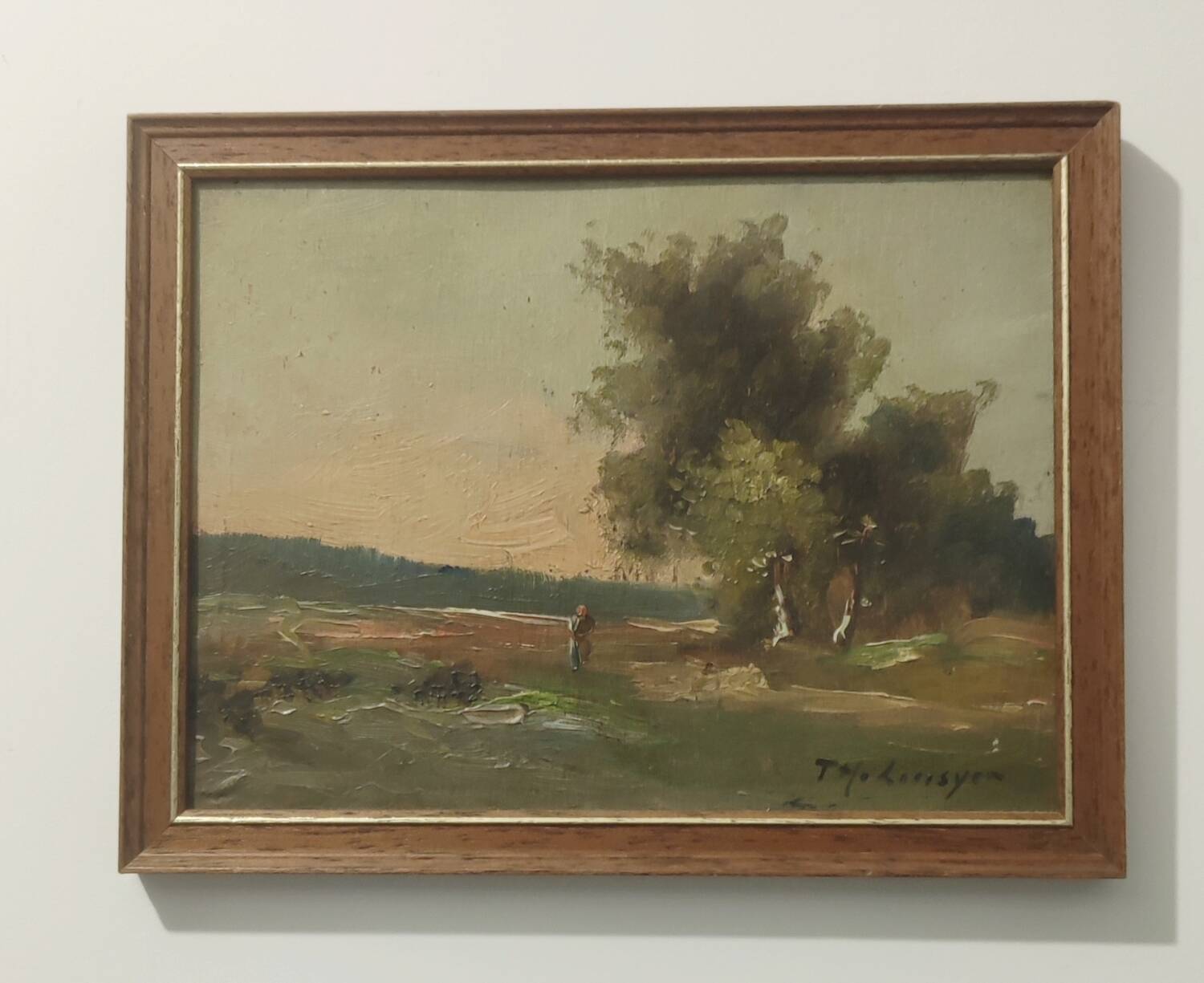 Oil on wood signed Th Linsyer