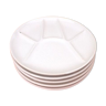 5 fondue plates white ceramic