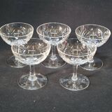 5 small cut crystal digestive cups