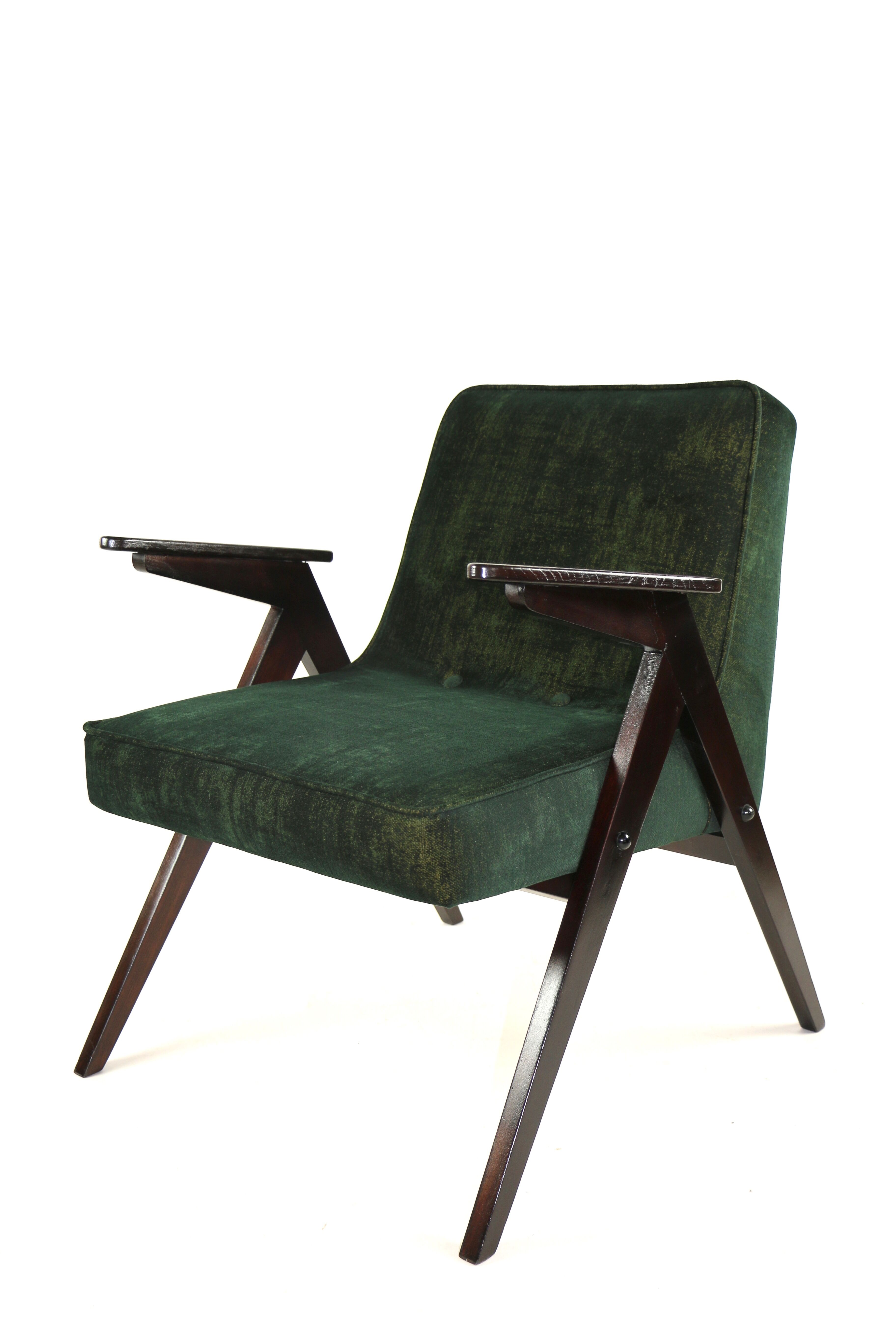 Green armchair by Józef Chierowski, 1970