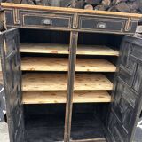 Storage furniture / Antique black wood and wood sideboard