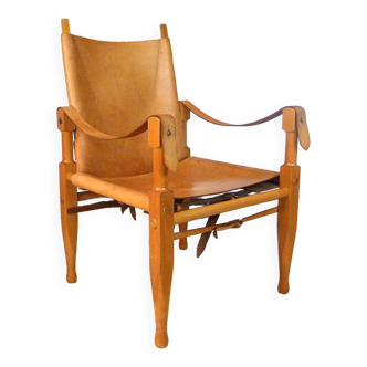 Leather Safari Chair by Wilhelm Kienzle for Wohnbedarf, Switzerland 1950s