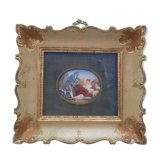 Peinture émaillée/sous verre - Ancien - Signé