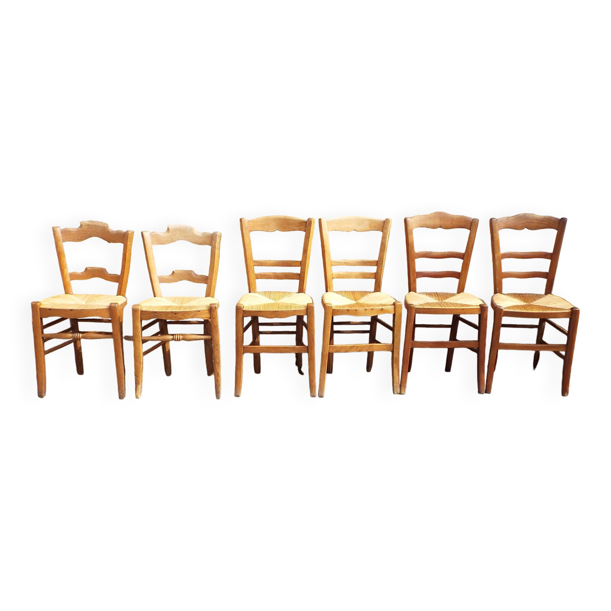 6 straw chairs