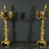 Bronze Candelabra, after J-A. Meissonnier, Rococo style, Napoleonic era