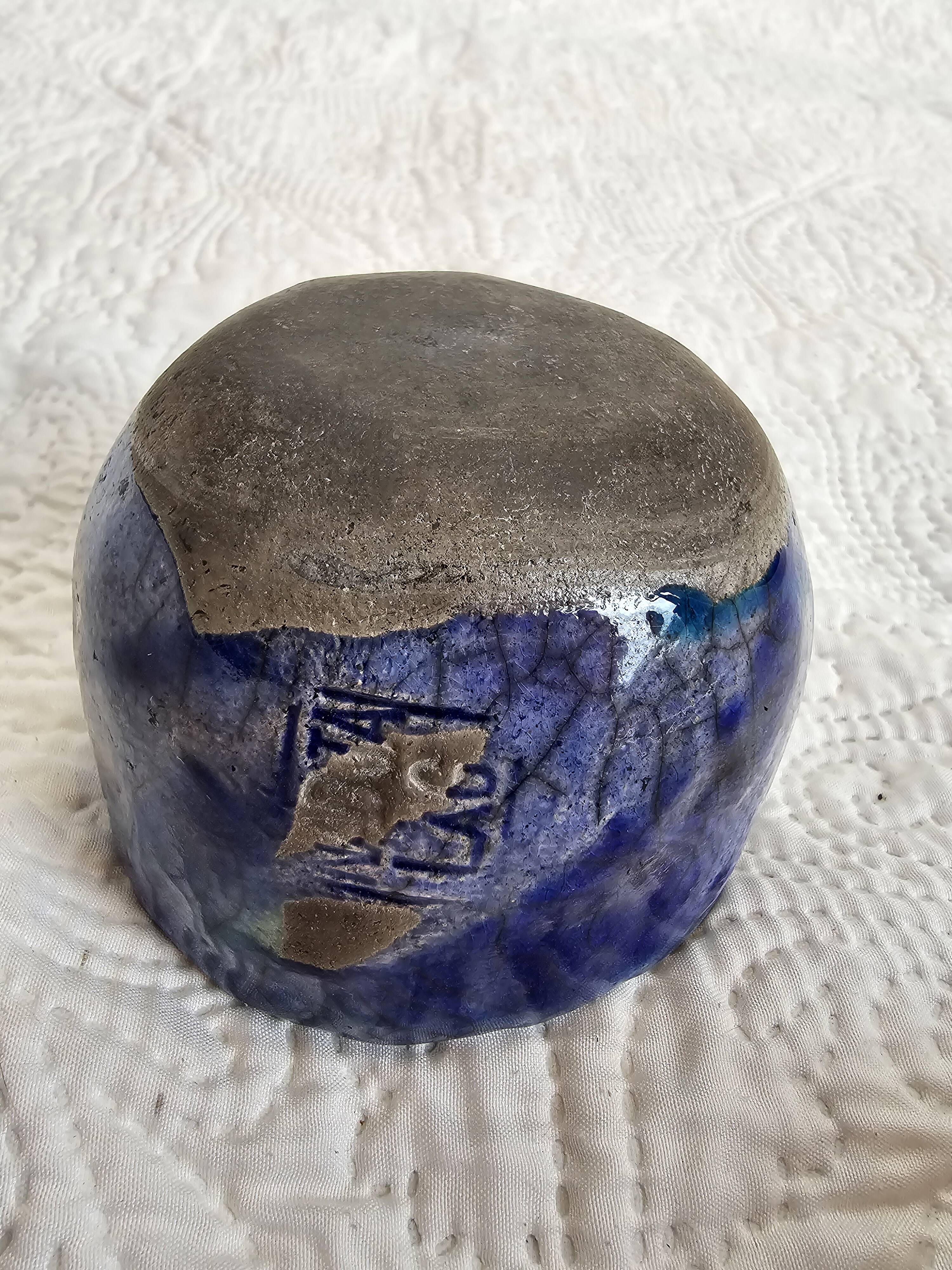 Vintage blue handmade bowl