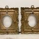 Pair of brass photo frames