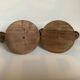 Old pair of brutalist wooden candlesticks dried flower candles