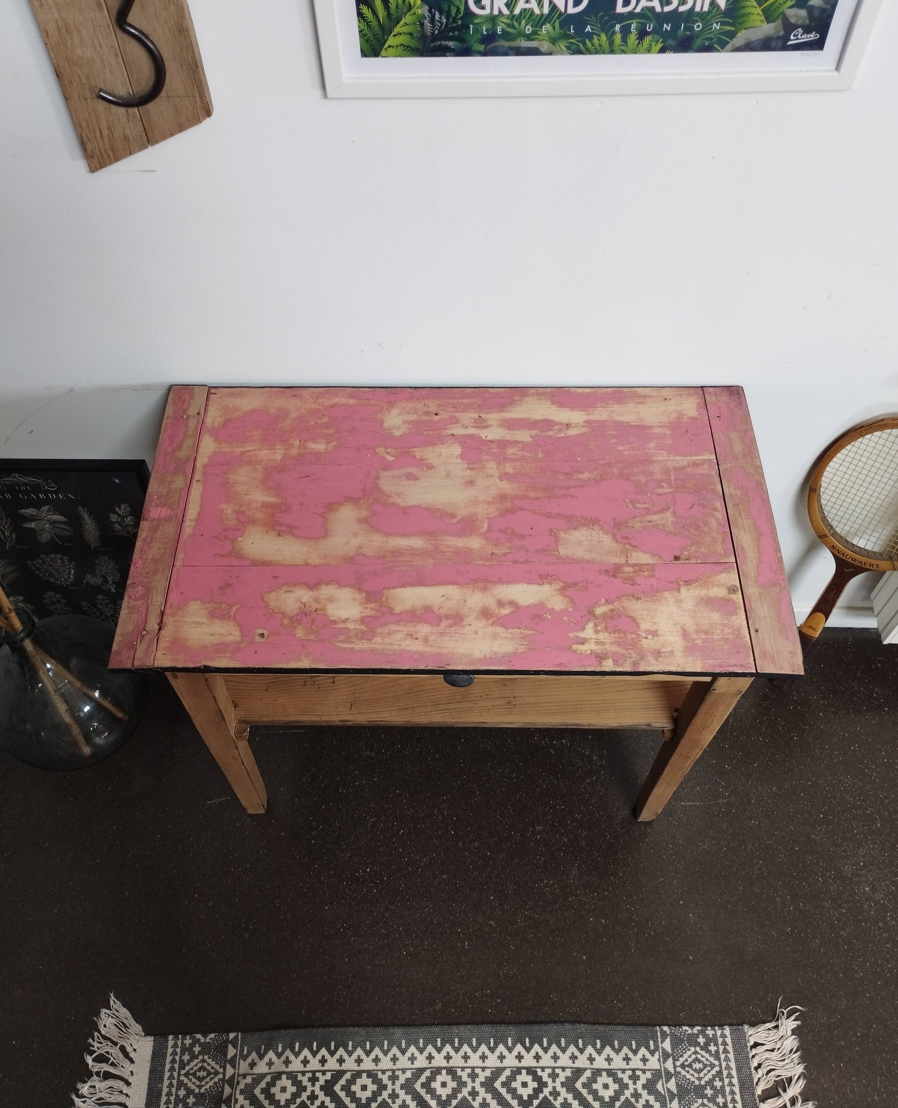 Table d'atelier, console vintage