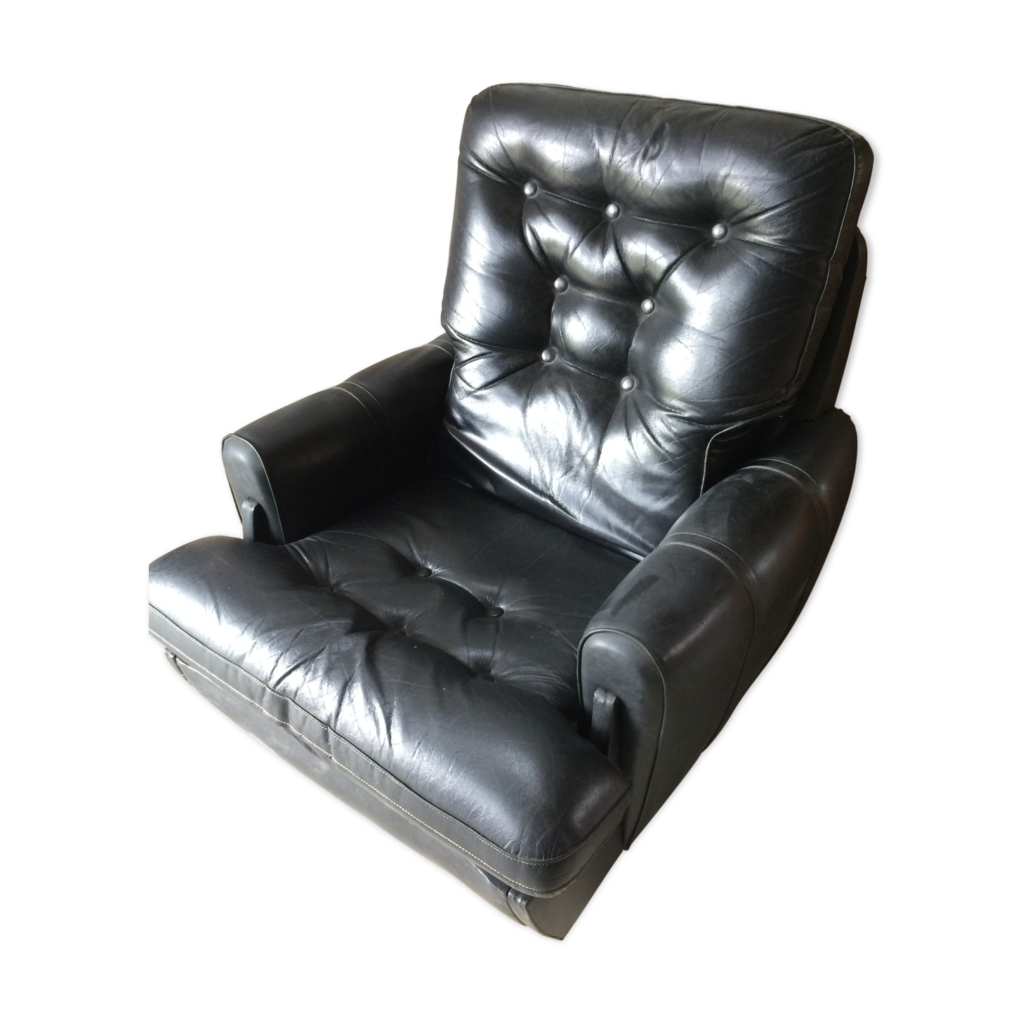 Former black leather chair