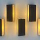 Set of 5 vintage shuttered wall lights, brown, France 1970