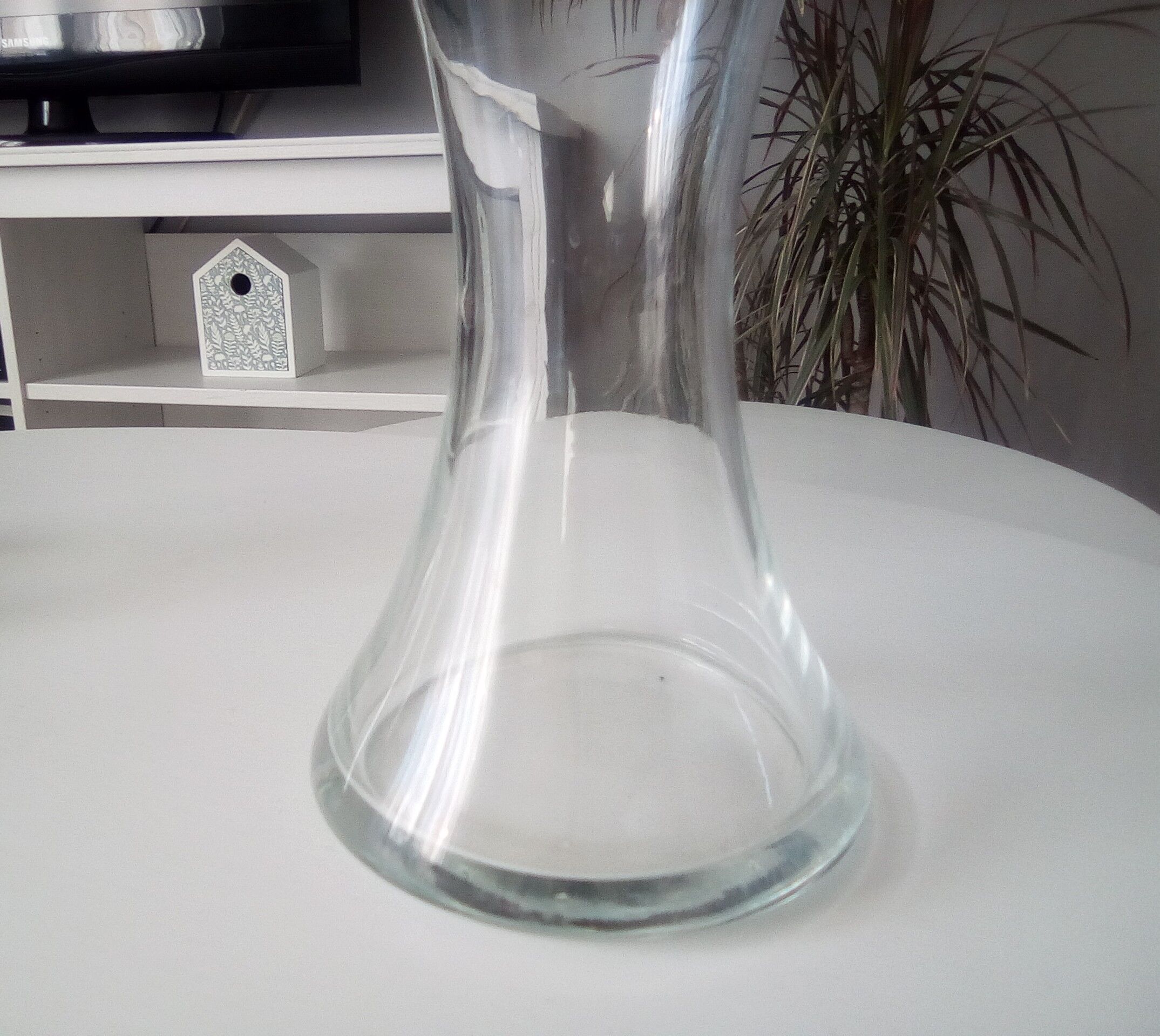 Pair of transparent glass vase