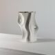 Vintage organic biscuit porcelain vase from the mid-century by Sgrafo Modern.