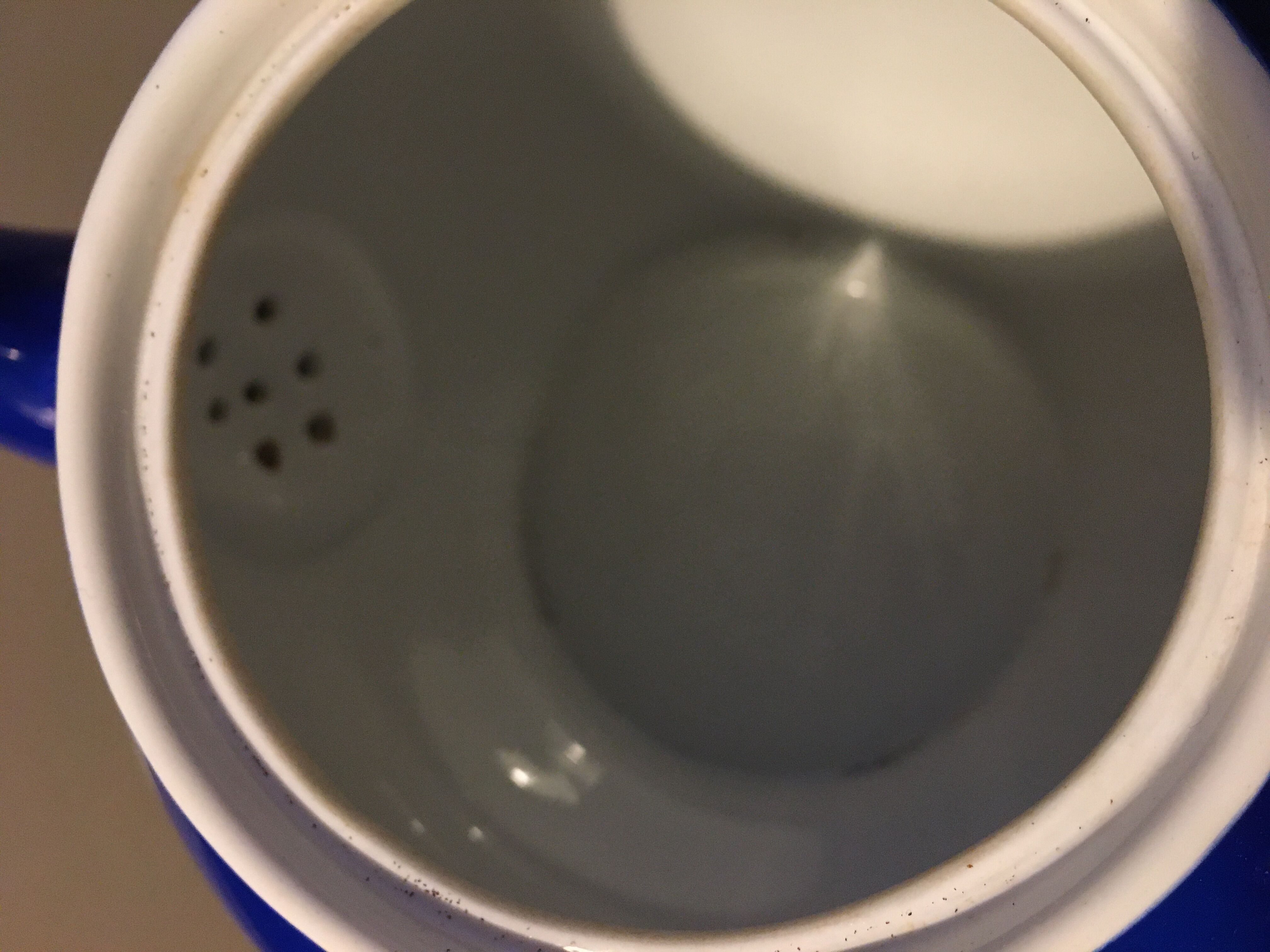 Blue teapot with white polka dots 1957