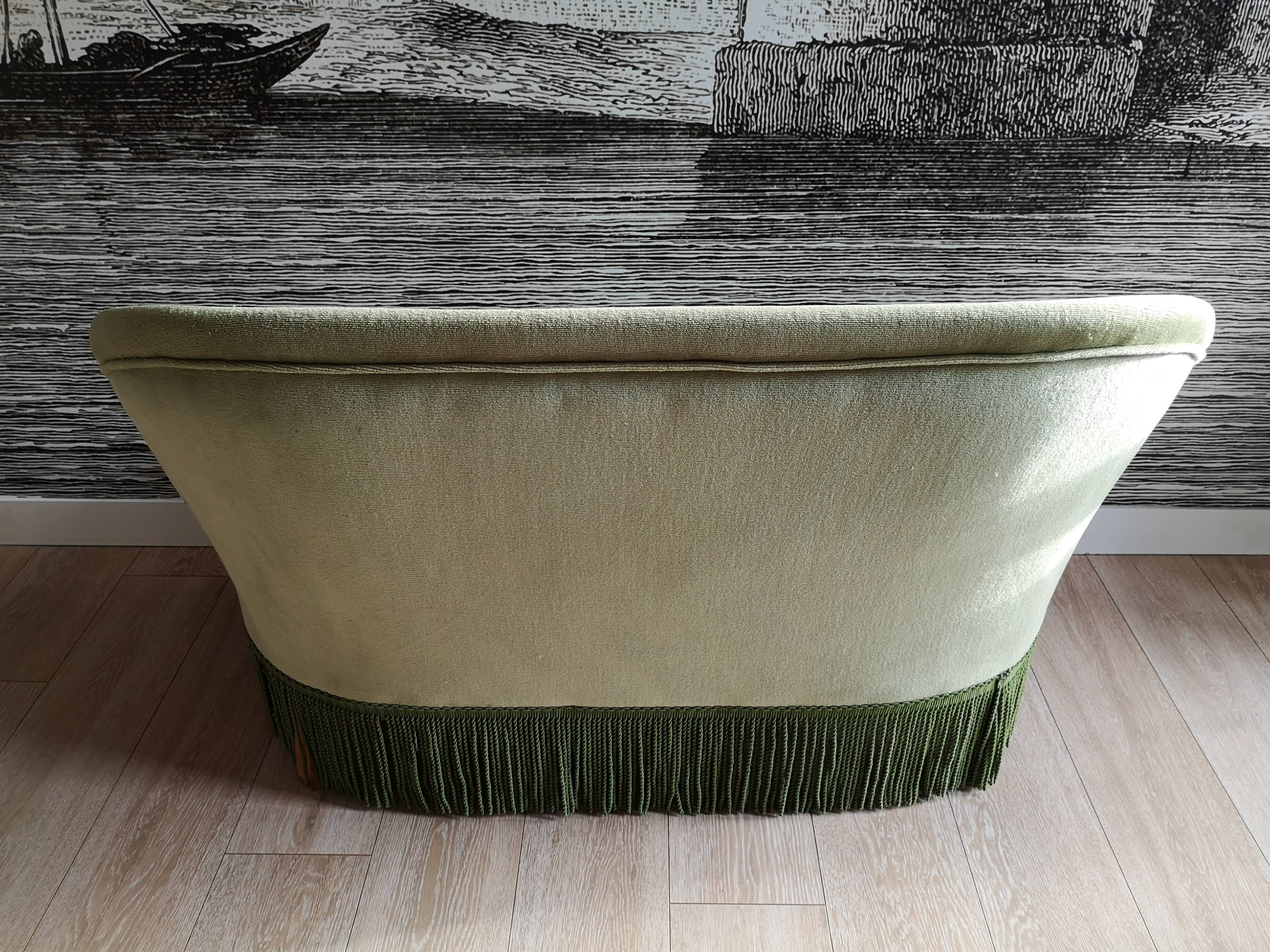 Green velvet toad sofa