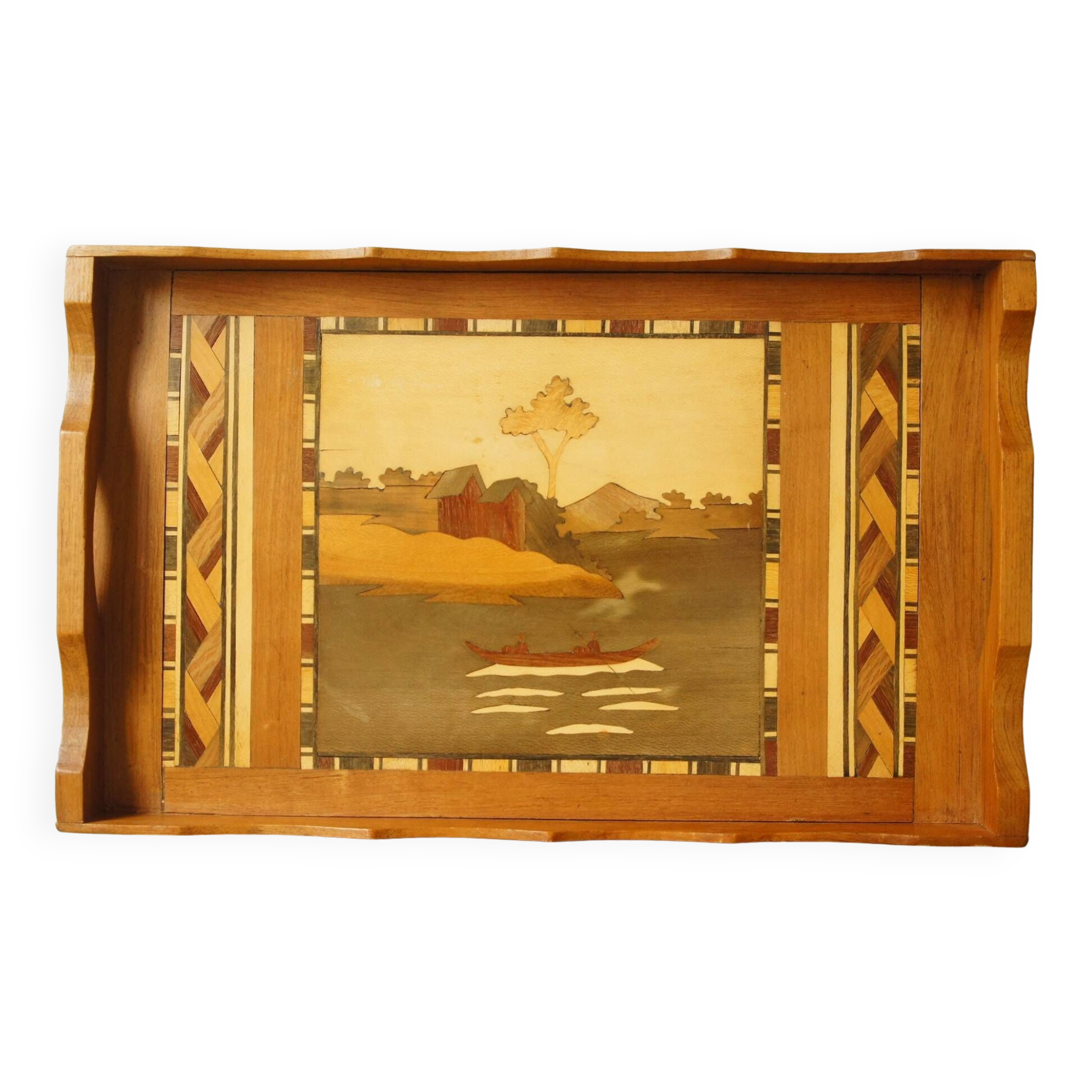 Madagascar wood marquetry tray