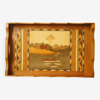 Madagascar wood marquetry tray
