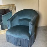 Fauteuil crapaud en velours