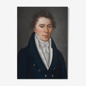 Tirage portrait homme au pastel 1818 - 18 x 24 cm