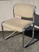 Vintage steel and beige fabric sleigh chair