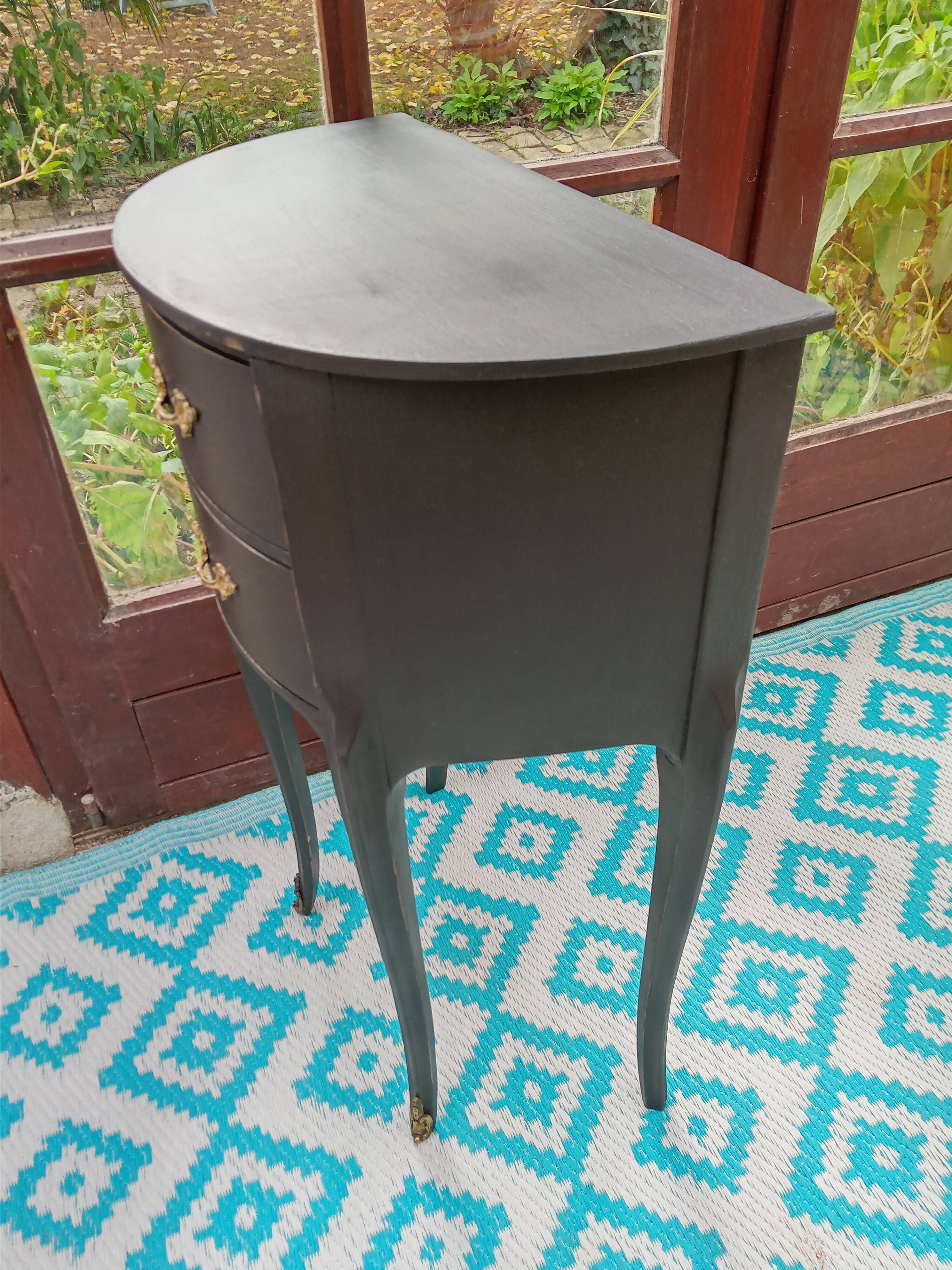 Black patina bedside table