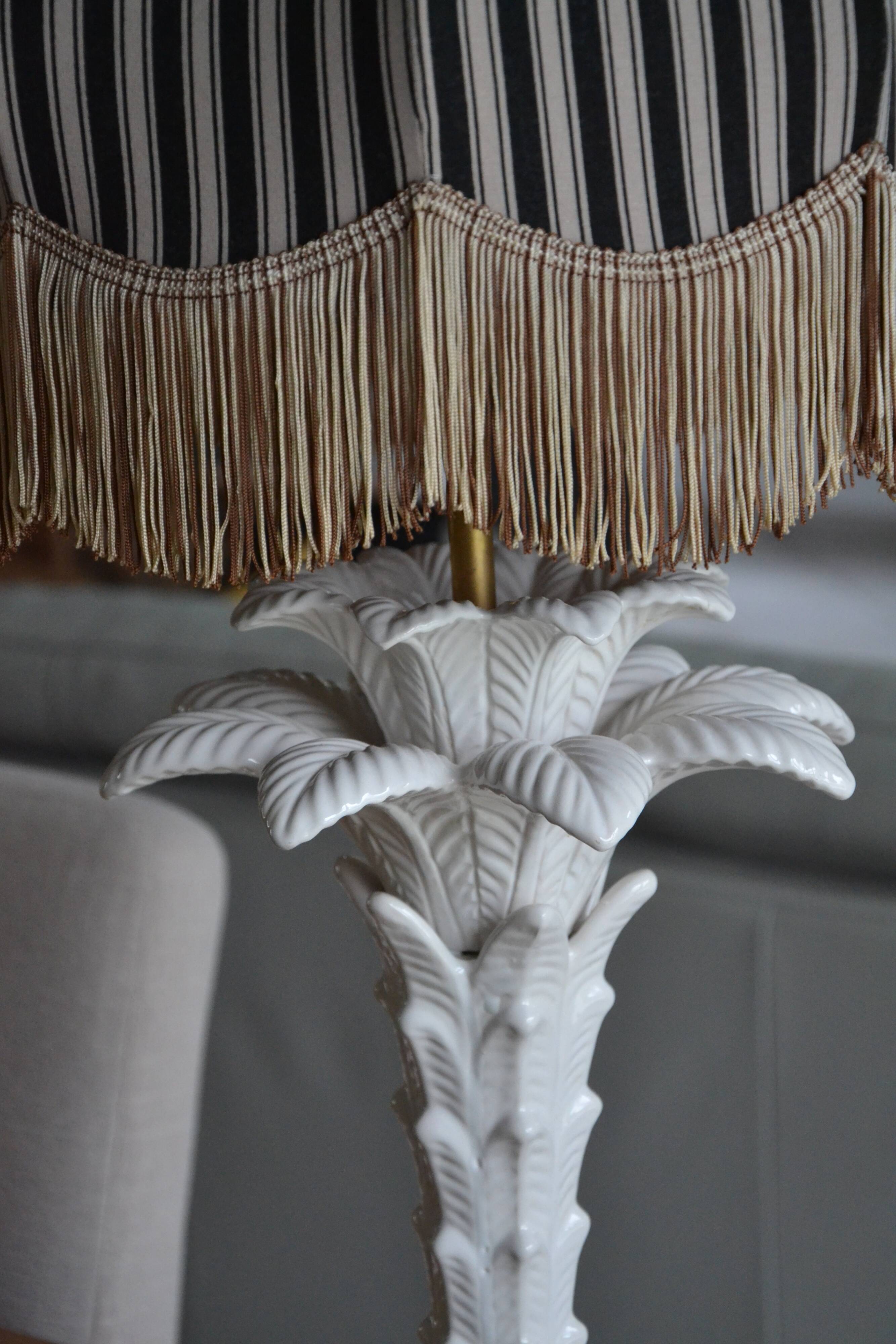 Vintage ceramic palm tree lamp base