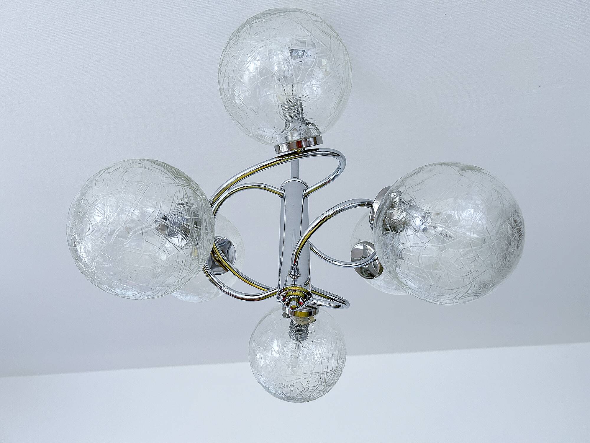 Vintage 70 Chrome Glass Suspension