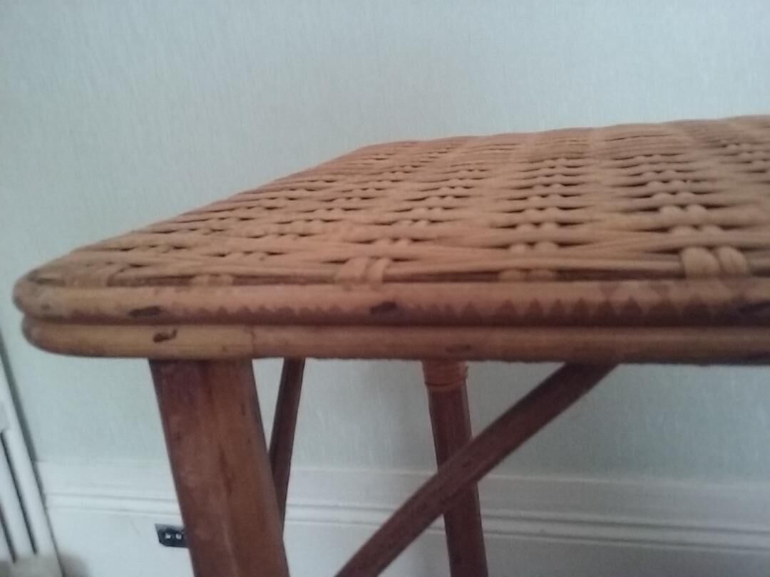 Vintage bamboo and rattan console