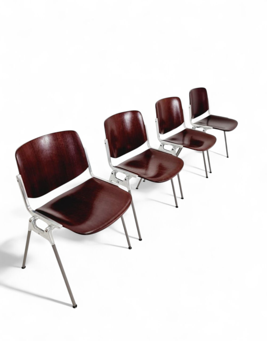 Set of 4 DSC 106 chairs by G. Piretti for Castelli - Circa 1960